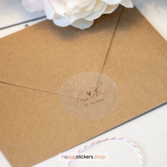 Jingle Monogram Stickers with Initials & Date • Wedding Stickers • Circle Labels - Picture 6 of 17